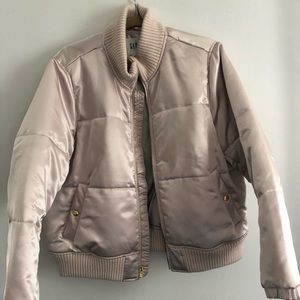 Gap Blush pink satin puffer XL